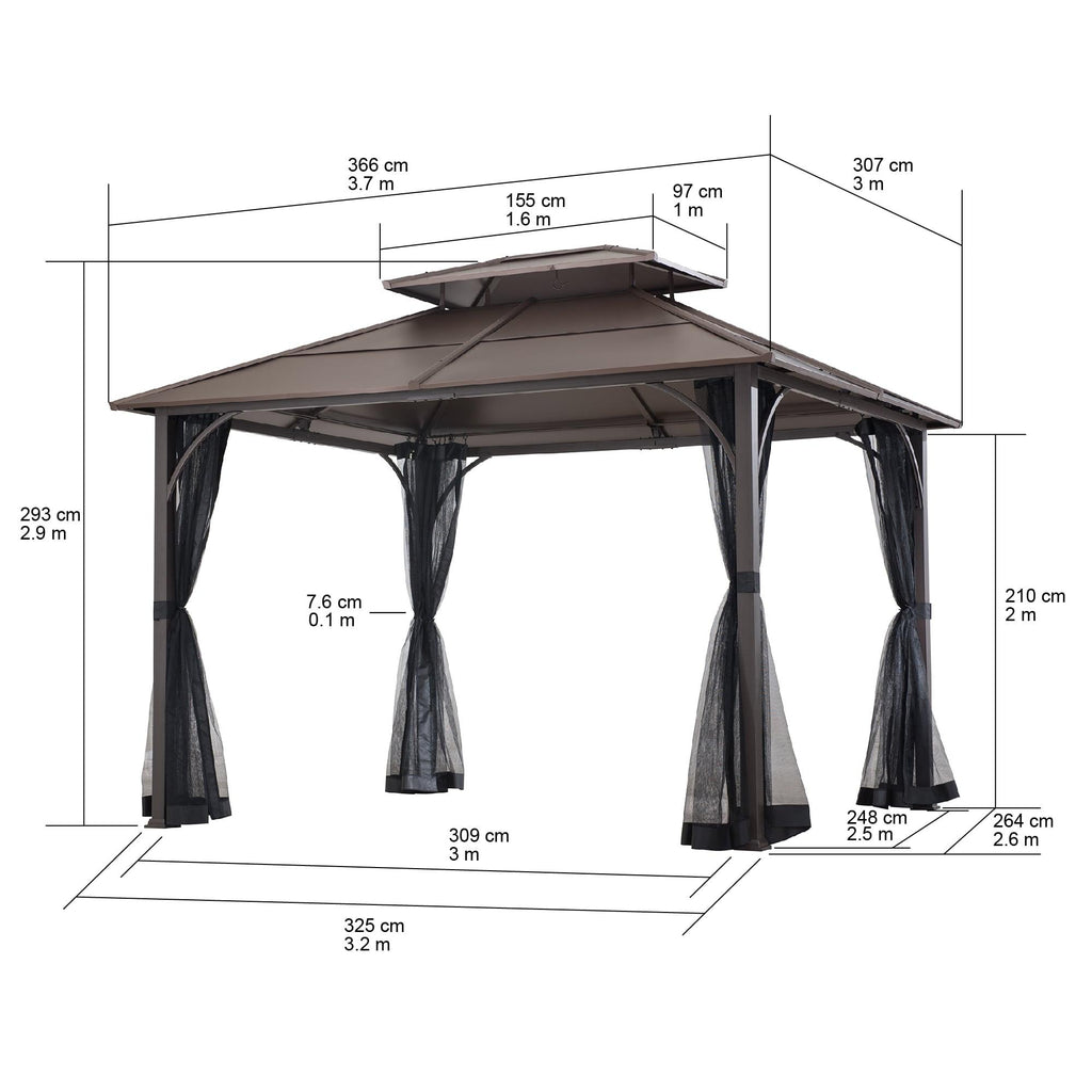 Gazebo KALDI - 366cm x 307cm - sunjoyonline.eu