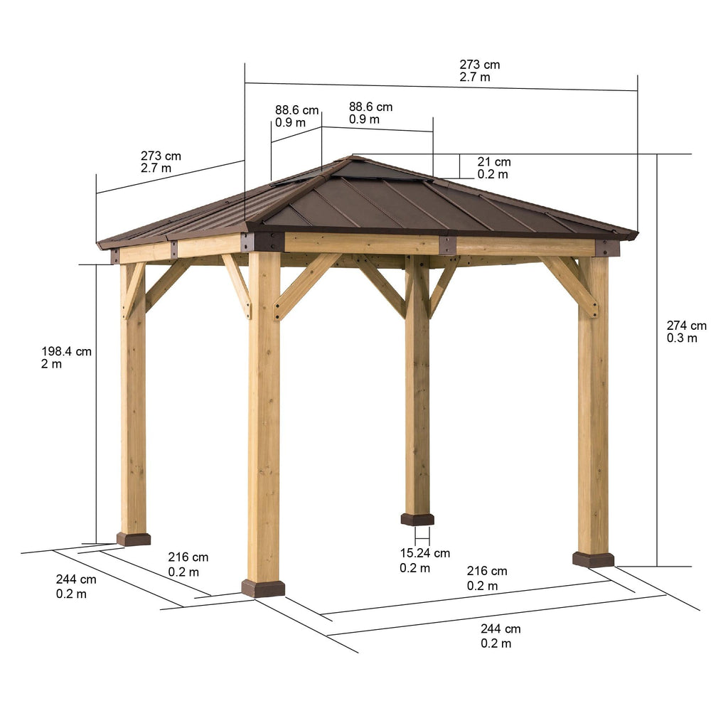 Gazebo RAPI - 273cm x 273cm - Sunjoy Gartenmöbel