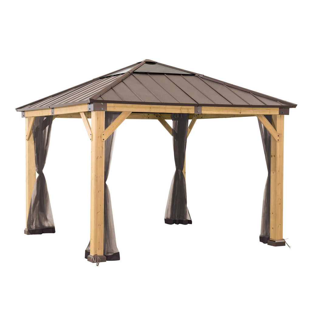 Zedernholz Gazebo Netz für 336cm x 336cm - Sunjoy Gartenmöbel