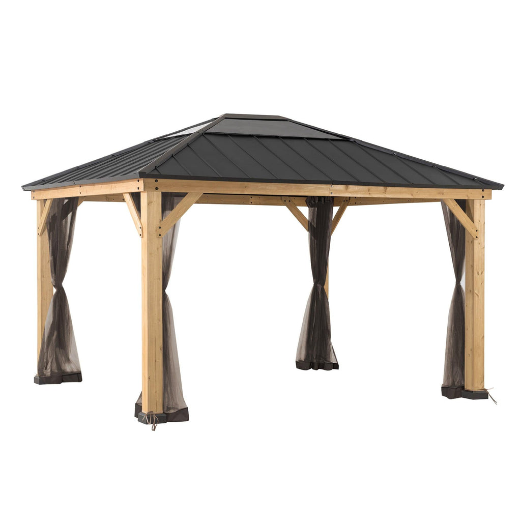 Zedernholz Gazebo Netz für 393cm x 452cm - Sunjoy Gartenmöbel