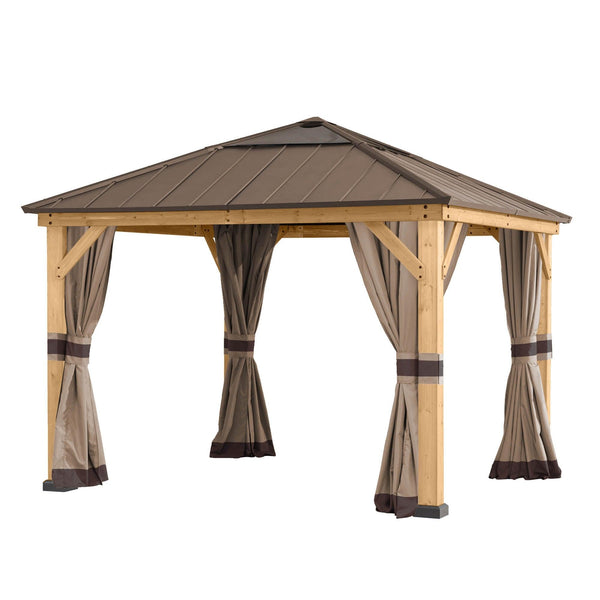 Zedernholz Gazebo Vorhang für 336cm x 336cm - Sunjoy Gartenmöbel